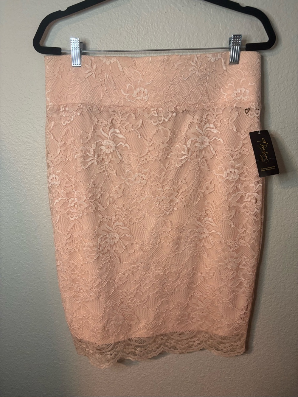Thalia Sodi Blush Lace Pencil Skirt
